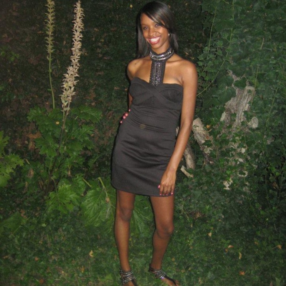 Glass collection black mini dress